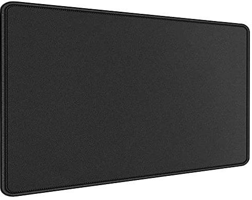Hosimoln Alfombrilla de ratón para Juegos, 90x40cm Alfombrilla de ratón extendida Grosor 3mm,Alfombrilla Lisa Antideslizante e Impermeable con Bordes cosidos para juegos/oficina/hogar-90x40 Black