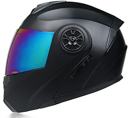 SDFGDFD Casque Modulable,Casque De Moto Intégré avec Double Visière,Casques Intégral Flip-up Modulables Casque Modulable Double Visiere Homme Et Femme Certification ECE/Dot