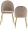 Wohnling Design Esszimmerstuhl 2er Set Samt Beige Gepolstert, Küchenstuhl Stoff mit goldenen Beinen, Schalenstuhl Skandinavisch, Polsterstuhl mit Samtbezug