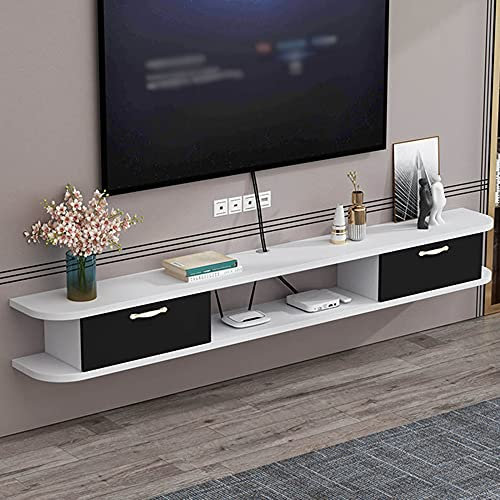 Mobile TV sospeso, mobile TV sospeso, pensile porta router a parete con 2 cassetti, risparmio di spazio/B / 150cm