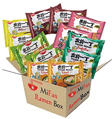 MiFan Ramen Box - Pack Familiar de 15 Paquetes de Fideos Ramen Instantáneos con 5 Sabores Únicos | Comida Preparada Rápida y Deliciosa