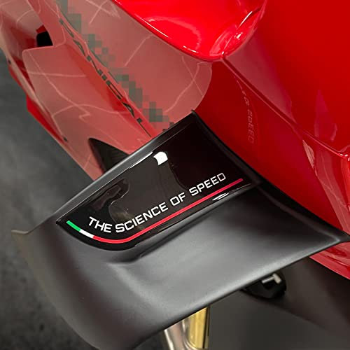 Resin Bike Aufkleber für Motorrad Kompatibel mit Ducati Panigale V4 und V4s 2022. Seitliche Schutzabdeckungen für die Flügel vor Stößen und Kratzern. Paar 3D-Harzklebstoff - Stickers - Made in Italy