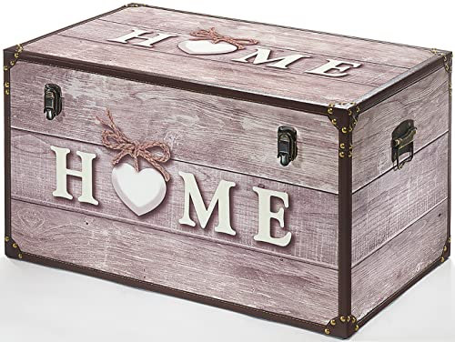 Kobolo Truhe Aufbewahrungsbox - Home - aus Holz und Kunstleder 68x42x40 cm