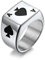 ZHAOZOUL 2 Stück Edelstahlringe Herz-Ass Pik-Ass Titanstahlring Ringe Glücksspielkartenringe Für Herren,Black a,11=21MM