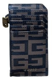 Guess SLG Escape Card Case with Zipper, Kartenetui mit Reißverschluss, braun