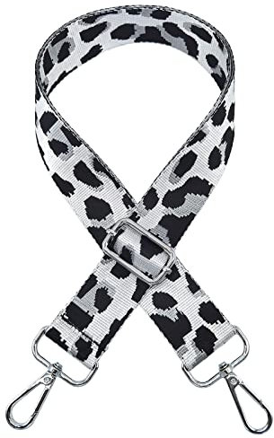 Verstellbarer Schultergurt Taschengurt Breit 3.8CM, Taschengurte zum Wechseln Mehrfarbiger Breiter Taschengurt Schulterriemen für Damen und Herren, Mädchen DIY Zubehör für Tasche(Leoparde Schwarz)