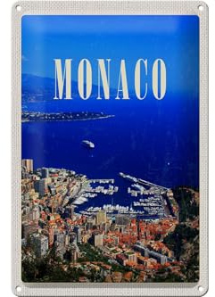 Femer Blechschild Reise 20x30cm Monaco Frankreich Europa Trip