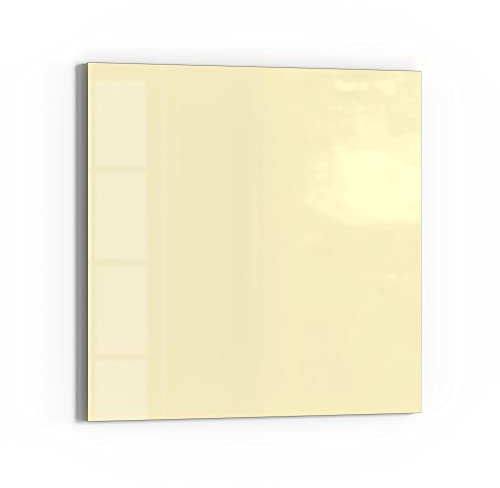 DEQORI Glas-Magnettafel | 50x50 cm groß | Unifarben - Beige | Memo-Board aus Glas | Magnetboard inkl. Magnete, Stift & Tuch für Küche & Büro | Tafel magnetisch & beschreibbar