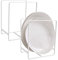 Anseom 2 Piezas Soporte para Platos Multifuncional, Escurridor de Vajilla de Cocina, Organizador de Platos de Metal Vertical para Mostrador, Armario, Caravana, Almacenamiento, Cocina Estante (Blanco)