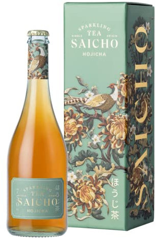 Saicho | Luxurious Non-Alcoholic Hojicha Sparkling Tea - Nori Seaweed, Roasted Hazelnut, Delicate Smoke Notes & Dry Woody Tannins - 750ml Bottle - Gift box included