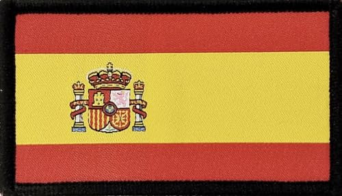 Parches Militares Bordados Bandera España con Colores Oficiales - Escudo Moteros, Parches España Bordados - Parches España Militares, parche España