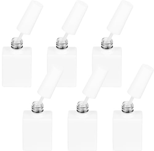 SEWACC 6Pcs empty nail polish bottle nail polish packaging bottles empty gel polish bottles nail paint bottle empty polish bottle terrariums white travel cosmetic Glass lip gloss brush