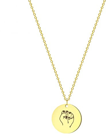 INCIDO Pendant Necklace Hand Gesture Necklace Sign Language Necklace Sister Friend I Love You Necklace Fashion Necklace Valentine's Day Gift