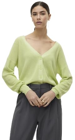 VERO MODA Women's Vmnewlexsun LS Short V-Neck Car Ga Noos Sweater, Reed, S