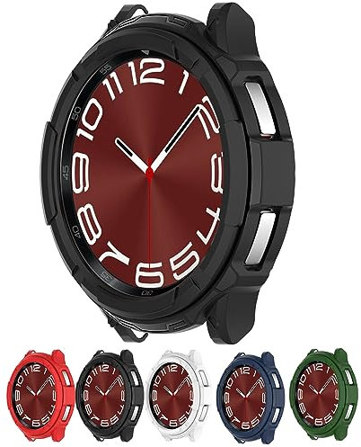 Disscool Custodia morbida anti goccia in PC per Samsung Galaxy Watch 6 Classic, compatibile con anello girevole da 47 mm, accessori per smart watch (nero)