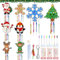 TOPJOWGA Weihnachten Basteln Kinder Windspiel, 62 Stück Bastelset Weihnachten Holz Deko, Weihnachten Holzanhänger, Weihnachten Windspiel für DIY Kinder Malen Weihnachtsdekoration