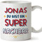 Mugffins Tassen Personalisieren mit Spruch für NACHBAR - Auf Deutsch - Du Bist Super - 11 oz / 330 ml - Individuell Anpassbar Geschenk