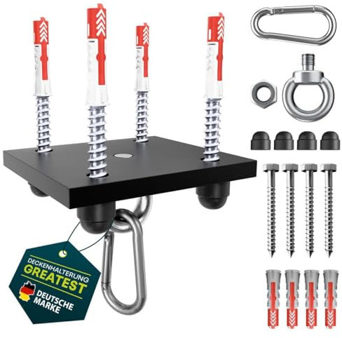 Yourkon Wand- & Deckenhalterung Greatest Schwarz ? Für Boxsäcke, Hängesessel & Yogatücher