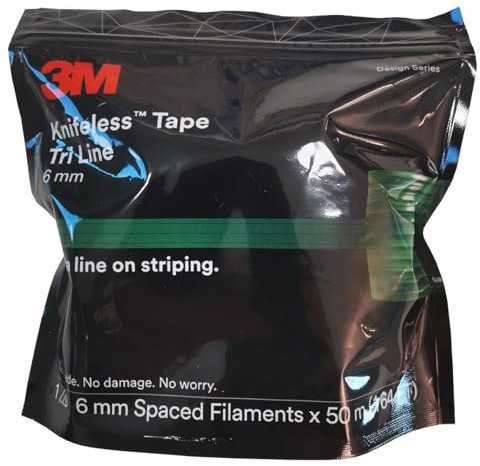 3M | Knifeless Tape, Schneideband für Details, Wrapping, Tri Line Tape 6 mm x 50 m, Schneidedraht zum präzisen Schneiden von Folien, ohne Klingen