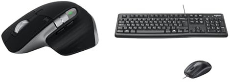 Logitech MX Master 3S for Mac - Wireless Bluetooth Mouse with Ultra-fast Scrolling & MK120 Wired Keyboard and Mouse Combo for Windows, Optical Wired Mouse