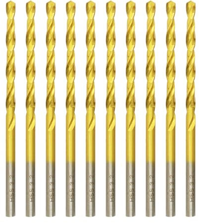 Titan HSS Metallbohrer 3.2mm x 65mm x 10pcs Professional Geschliffen Kobalt Spiralbohrer fur Edelstahl und Metall