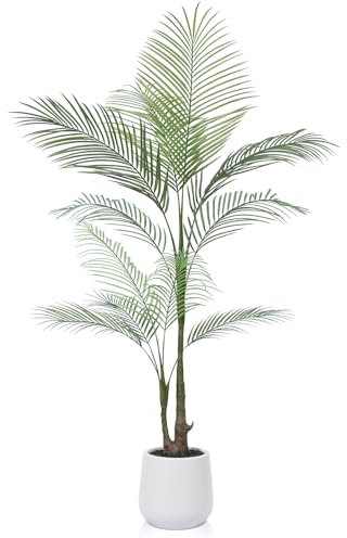CROSOFMI Plantes Artificielles Interieur en Plastique Pot Palmier Artificiel 150 cm Grande Fausse Plante Exterieur Decoration Balcon Chambre Maison(1 Pack)