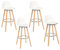 Box and beyond - Tabouret de Bar en Bois, Chaise Haute pour Bar, Chaise de Cuisine - Hauteur 91 cm - Tabouret Blanc avec Repose-Pied (4)