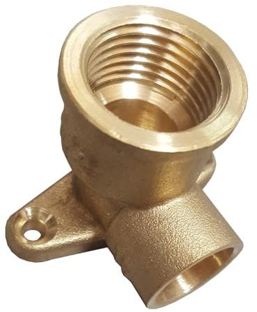 Bag of 2-15mm x 1/2 Wallplate Elbow - End Feed (Known as 15mm Wall Plate/Wall Plate Elbow/Garden tap Wall Plate / 15mm Copper Pipe Fittings/bib tap Wall Plate)