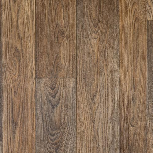 Rich Natural Varied Planks Magic Vinyl Flooring 2.8mm Thick Lino Roll Bathroom Kitchen (4m Wide x 5m Long)