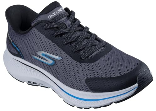 Skechers Herren Go Run Consistent 2.0 Worldview Slip-InTurnschuhe, Charcoal And Black Textile, 47 EU
