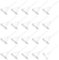 M METERXITY 20-Paquets Broches de Sécurité pour Boutonnières, Épingles en Plastique en Forme de Triangle pour Boutonnières de Fleurs, Support de Clips de Sécurité en Forme de T [6,5 cm, Blanc]