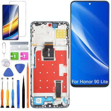 HLYGZX Display originale di ricambio per schermo LCD Honor 90 Lite, CRT-NX1 Display Touch Digitizer Assembly Kit (Cyan Lake con cornice)