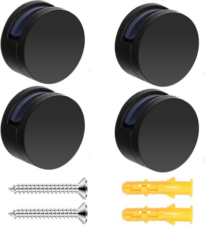 4 unidades de fijación con pinza para espejo, abrazadera de cristal, aleación de zinc, soporte para espejo de pared de aleación de zinc, soporte de espejo redondo multiusos, para baño, salón, lugares