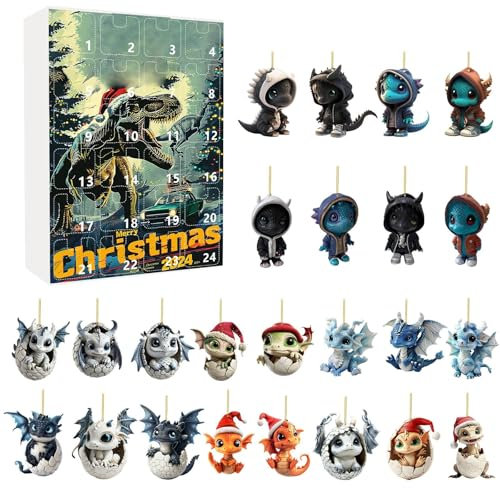 Drachen Adventskalender 2025, 2025 Adventskalender Kinder, Niedlicher Hund Adventskalender 2025, Einzigartiger Adventskalender, Weihnachtsurlaub Adventskalender