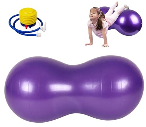 Erdnussball 35x18 Zoll Anti -Burst -Erdnuss -Trainingskugel mit einer Luftpumpe verdicken PVC Erdnussball für Kinder Therapie Schwangerschaft Tragbarer Yoga Ball für Home Fitness Fintness Style1