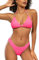 SHEKINI Halter Maillot Bain Femme 2 Pieces Triangle Femme Bikini Set Sexy Bikini Femme(XL, Rose)
