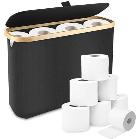 Pavlleen Toilettenpapier Aufbewahrung Korb mit Deckel,Toilettenpapier Aufbewahrungsbehälter,Klopapier Aufbewahrung für 12 Rollen Klopapier,wasserdichter klopapier aufbewahrung für Bad und Haushalt