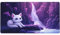 Tappetino mouse XXL gaming 1400x600x4mm Grande impermeabile tappetino scrivania, Base in gomma antiscivolo, Bordi cuciti, per PC keyboard, laptop, migliora precisione e la velocità gattino viola Y6890