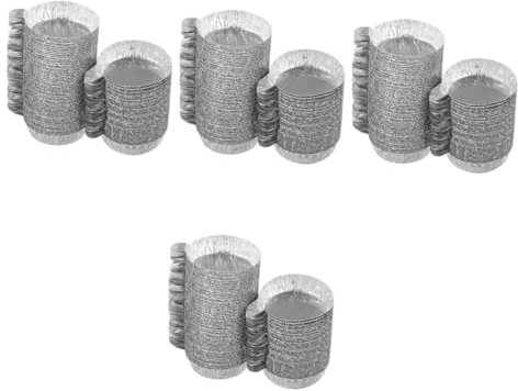 DIYEAH Bandejas De Aluminio Desechables Pesaje Platos De Pesaje De Aluminio Bandejas 100 Piezas*4