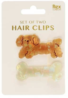 Rex London Hair Clips (set of 2) - Dog and Bone