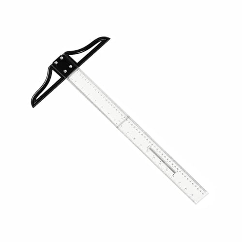 T-Lineal 50 cm / 20 Zoll – Transparente Reißschiene aus Acryl mit abnehmbarem Kopf – Doppelseitige Skala (cm/inch) für technisches Zeichnen, Basteln & Architektur (Klar)
