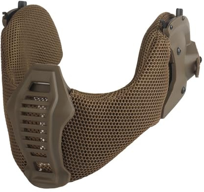 Jungle Leopard Klappbrille, Ohrenschutz, Mundschutz, Halbgesichtsmaske, vollständiger Schutzhelm for Jagd, Schießsport und Airsoft(03-CB)