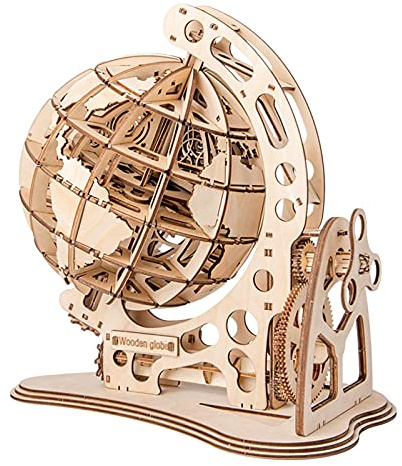 3D Holzpuzzle-Globus DIY Mechanisches Modellbausatz Selbstmontage-Bausatz Bildungswissenschaftliches Geburtstagsgeschenk für Schüler Jungen Mädchen Teenager Erwachsene