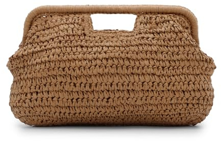 SUKUTU Bolsos de mano de paja para Mujer Cloud Dumpling Bolsa de playa de Verano de paja para Banquetes Nocturnos