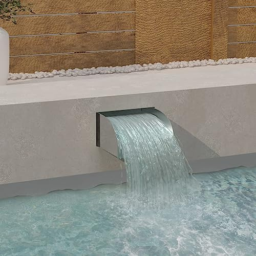 Nqyjm Wasserfall 30x34x14 cm Edelstahl 304 für Garten Patio Teichdekoration