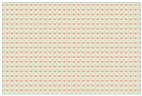 Wallario Küchenrückwand selbstklebend 90 x 60 cm, Motiv: Muster Herzen in rot, gelb und grün, symmetrisch angeordent | Spritzschutz abwischbar & pflegeleicht