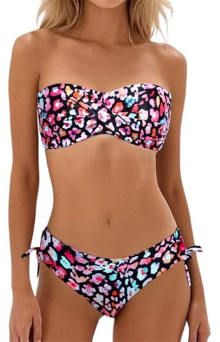 Générique Maillots de Bain 2 Pièces Femme Été Push Up Bandeau Ensembles Bikini Set Plage Swimsuit Swimwear Beachwear