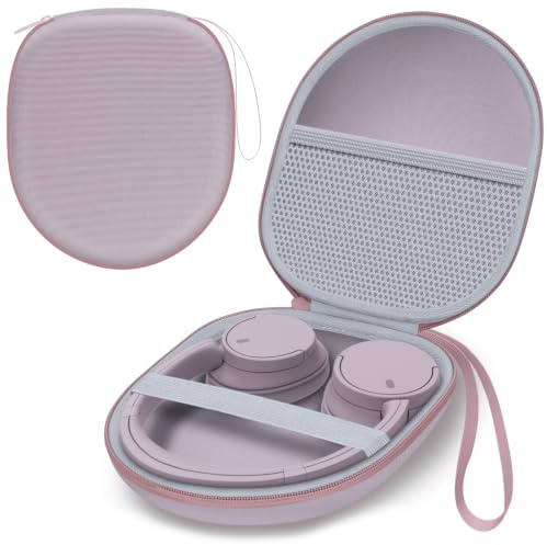 XANAD Tasche mit Universal Kopfhörer Dunkelgrün (Hellrosa) | Kopfhörer Hülle Case mit JBL/Soundcore/Sony/Bose/BERIBES/Apple/UGREEN Noise-Cancelling Kopfhörer