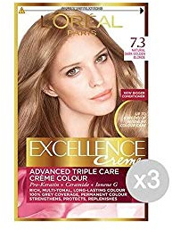 Juego de 3 Excellence 7,30 rubio dorado claro color y color para el cabello