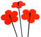 3X Sonnenfänger Blüte, Deko Gartenstecker 3er Set mit 25cm Schwingstab, Leuchtende Garten Geschenk Idee, Farbe:Rot